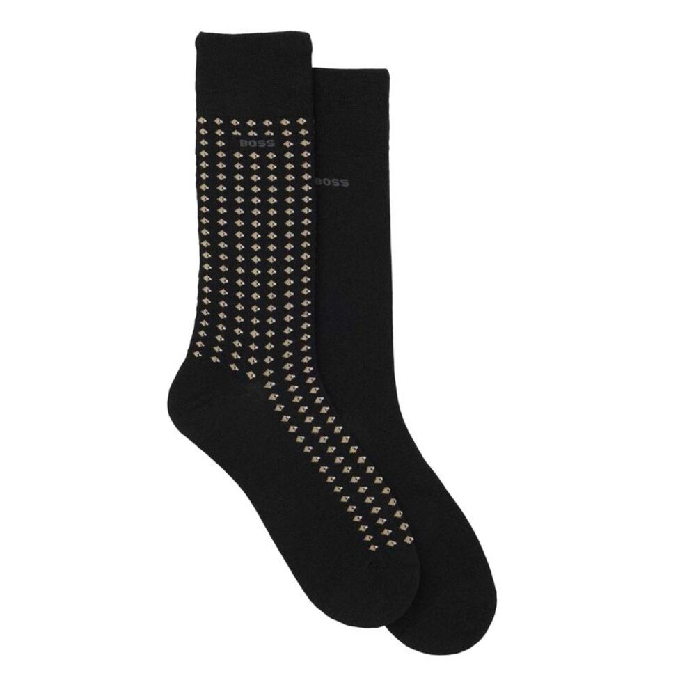 Hugo Mens Crew Socks (Pack of 2) / Black